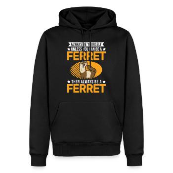 Soyez toujours vous-même Ferret Frettchen - Sweat à capuche Premium bio Homme - noir - Devant - Nico (187cm)