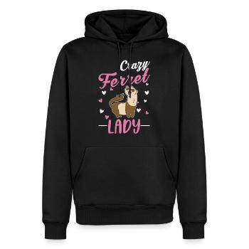 Crazy Ferret lady Frettchen - Männer Premium Bio Hoodie - Schwarz - Vorne - Nico (187cm)