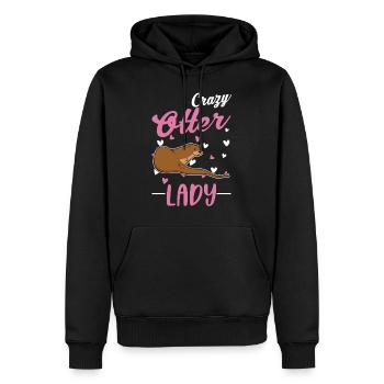 Loutre folle Loutre de mer - Sweat à capuche Premium bio Homme - noir - Devant - Nico (187cm)