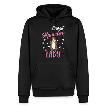 Crazy Hamster lady Hamster propriétaire - Sweat à capuche Premium bio Homme - noir - Devant - Nico (187cm)