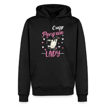 Crazy Penguin lady Pinguin - Männer Premium Bio Hoodie - Schwarz - Vorne - Nico (187cm)