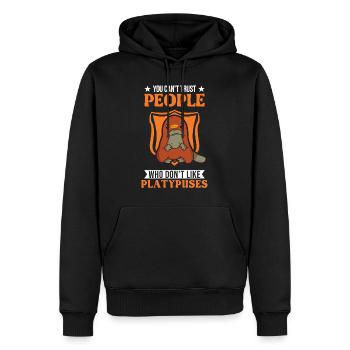 Cadeau de l’ornithorynque Ornithorynque - Sweat à capuche Premium bio Homme - noir - Devant - Nico (187cm)