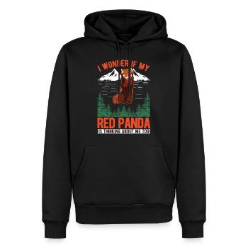 Red Panda Cadeau Chat Ours Panda Rouge - Sweat à capuche Premium bio Homme - noir - Devant - Nico (187cm)