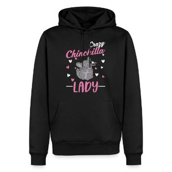 Crazy Chinchilla lady Chinchilla Frau - Männer Premium Bio Hoodie - Schwarz - Vorne - Nico (187cm)