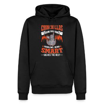 Chinchilla Gift Woolly Short-tailed Chinchilla - Men’s Premium Organic Hoodie - black - Front - Nico (187cm)