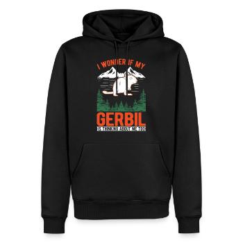 Gerbille Cadeau Rat de course mongol Gerbille - Sweat à capuche Premium bio Homme - noir - Devant - Nico (187cm)