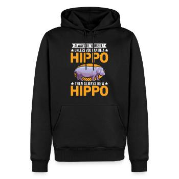 Soyez toujours vous-même hippopotame hippopotame hippopotame - Sweat à capuche Premium bio Homme - noir - Devant - Nico (187cm)