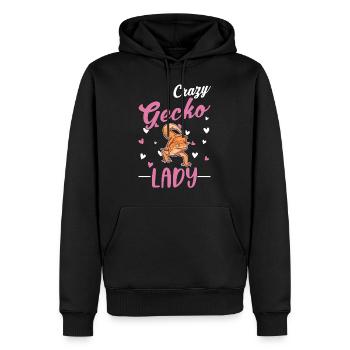 Crazy Gecko lady Gecko femme - Sweat à capuche Premium bio Homme - noir - Devant - Nico (187cm)
