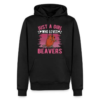 Beaver Girl Beaver Dam - Men’s Premium Organic Hoodie - black - Front - Nico (187cm)