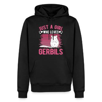 Juste une fille qui aime la fille de Gerbille Gerbille Gerbille - Sweat à capuche Premium bio Homme - noir - Devant - Nico (187cm)