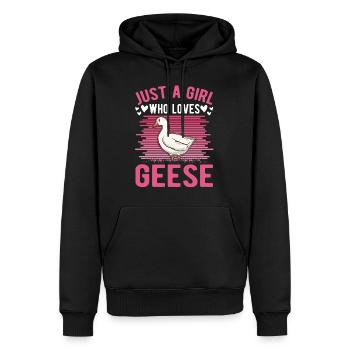 Oies Filles Éleveuse d’oies Oie Oie - Sweat à capuche Premium bio Homme - noir - Devant - Nico (187cm)
