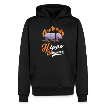 Hippo Whisperer Hippo Hippo Hippo - Men’s Premium Organic Hoodie - black - Front - Nico (187cm)