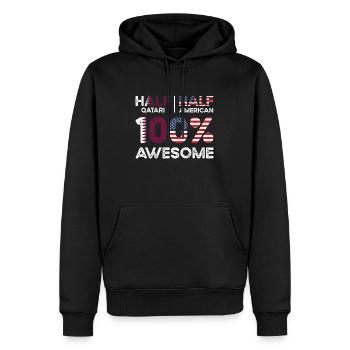 Né au Qatar Qatar États-Unis - Sweat à capuche Premium bio Homme - noir - Devant - Nico (187cm)