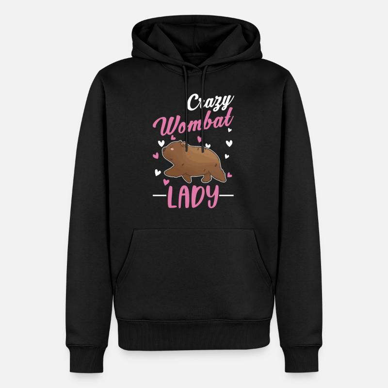 Dame Wombat folle - Sweat à capuche Premium bio Homme - noir