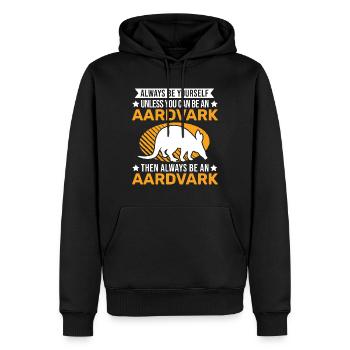 Sois toujours toi-même Aardvark Erdferkel - Sweat à capuche Premium bio Homme - noir - Devant - Nico (187cm)