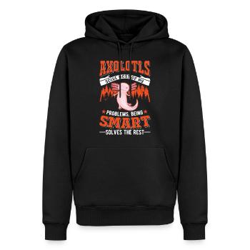 Axolotl Cadeau Amphibien à queue - Sweat à capuche Premium bio Homme - noir - Devant - Nico (187cm)