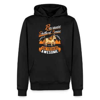 Because Shetland Ponies are freaking awesome - Männer Premium Bio Hoodie - Schwarz - Vorne - Nico (187cm)