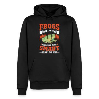 Grenouille cadeau Rainette - Sweat à capuche Premium bio Homme - noir - Devant - Nico (187cm)