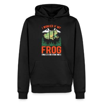Grenouille cadeau Rainette - Sweat à capuche Premium bio Homme - noir - Devant - Nico (187cm)
