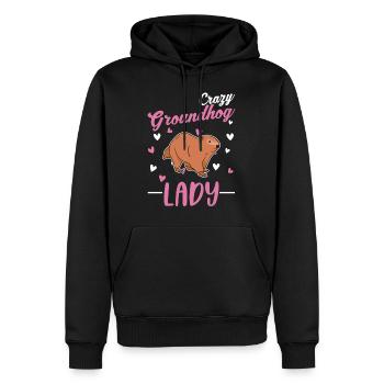 Marmotte folle Femme Crazy Groundhog dame - Sweat à capuche Premium bio Homme - noir - Devant - Nico (187cm)