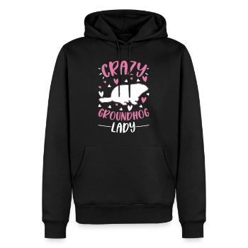Marmotte folle Femme Crazy Groundhog dame - Sweat à capuche Premium bio Homme - noir - Devant - Nico (187cm)