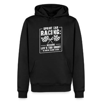 Sprint Car Dirt Track Racing - Men’s Premium Organic Hoodie - black - Front - Nico (187cm)