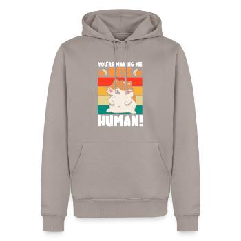 Fieser Hamster Niedliches Tier Hamsterliebhaber - Männer Premium Bio Hoodie - Taupe - Vorne - Nico (187cm)