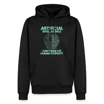 Künstliche Intelligenz Programmierer Gehirn - Männer Premium Bio Hoodie - Schwarz - Vorne - Nico (187cm)