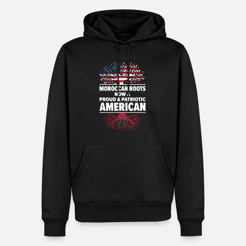Né marocain Maroc États-Unis - Sweat à capuche Premium bio Homme - noir