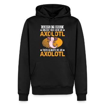 Always be yourself Axolotl - Männer Premium Bio Hoodie - Schwarz - Vorne - Nico (187cm)