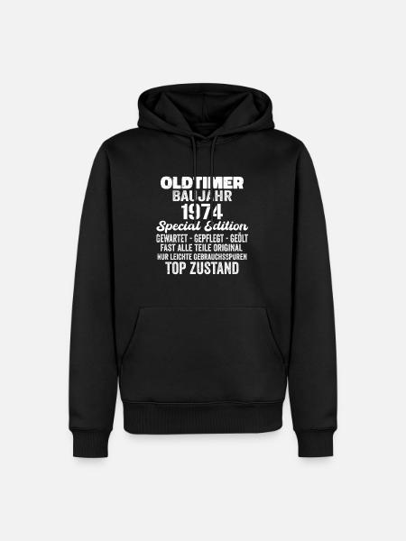 Original 1974 Jahrgang Vintage Geburtstag Retro - Männer Premium Bio Hoodie - Schwarz