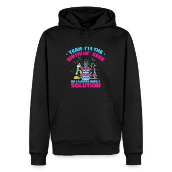 Science Sujet Fête d’anniversaire Chimie - Sweat à capuche Premium bio Homme - noir - Devant - Nico (187cm)