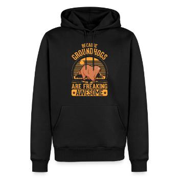 Murmeltier Groundhog Day Waldmurmeltier - Männer Premium Bio Hoodie - Schwarz - Vorne - Nico (187cm)