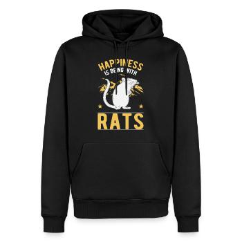 Rat Luck Rat Propriétaire Rat domestique - Sweat à capuche Premium bio Homme - noir - Devant - Nico (187cm)