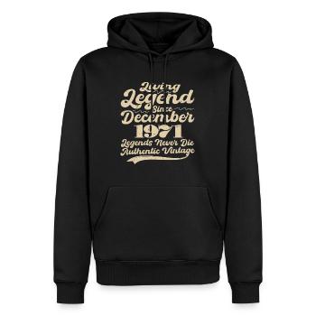 Es war einmal eine Legende. Dezember 1971 Geburts - Männer Premium Bio Hoodie - Schwarz - Vorne - Nico (187cm)