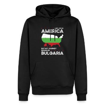 Geboren bulgarisch Bulgarien Amerikanisch USA - Männer Premium Bio Hoodie - Schwarz - Vorne - Nico (187cm)