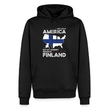 Né finlandais Finlande États-Unis - Sweat à capuche Premium bio Homme - noir - Devant - Nico (187cm)