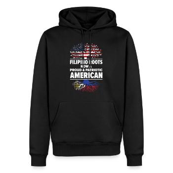 Né philippin Philippines Américains USA - Sweat à capuche Premium bio Homme - noir - Devant - Nico (187cm)