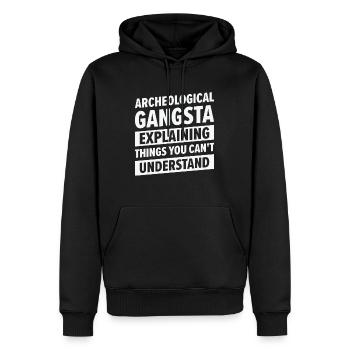 Archäologie Gangsta Menschliche Geschichte - Männer Premium Bio Hoodie - Schwarz - Vorne - Nico (187cm)