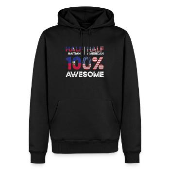 Moitié haïtien haïtien américain USA - Sweat à capuche Premium bio Homme - noir - Devant - Nico (187cm)