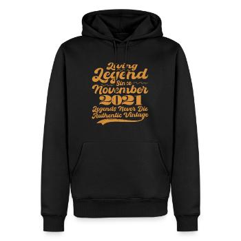 Es war einmal eine Legende. November 2021 Geburts - Männer Premium Bio Hoodie - Schwarz - Vorne - Nico (187cm)