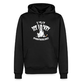 Eishockey Sport Halloween Saison Geisterspieler - Männer Premium Bio Hoodie - Schwarz - Vorne - Nico (187cm)