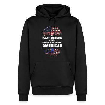 Né Malaisien Malaisie États-Unis - Sweat à capuche Premium bio Homme - noir - Devant - Nico (187cm)