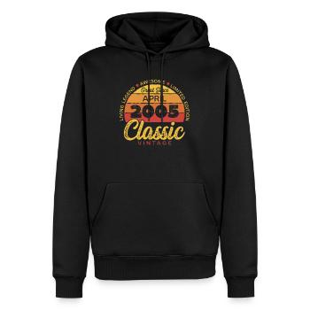 Retro 18 Jahre April 2005 Geburtstag Vintage Bday - Männer Premium Bio Hoodie - Schwarz - Vorne - Nico (187cm)
