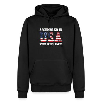 Né en Grèce Grèce Américain - Sweat à capuche Premium bio Homme - noir - Devant - Nico (187cm)