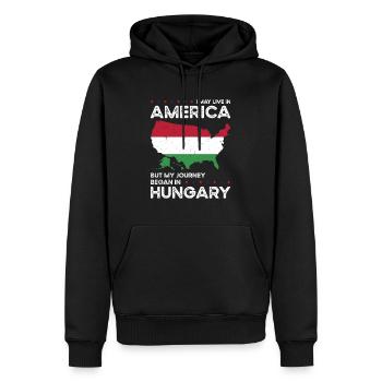 Geboren Ungarn Ungarn Amerikaner USA - Männer Premium Bio Hoodie - Schwarz - Vorne - Nico (187cm)