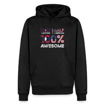 Geboren als Laotin Laos Amerikanerin USA - Männer Premium Bio Hoodie - Schwarz - Vorne - Nico (187cm)