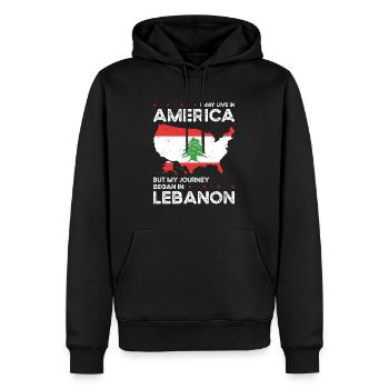 Geborener Libanese Libanon Amerikaner USA - Männer Premium Bio Hoodie - Schwarz - Vorne - Nico (187cm)