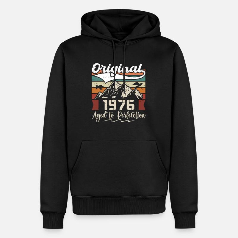 1976 - Cadeau né en 1976 - Sweat à capuche Premium bio Homme - noir