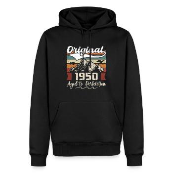 1950 - Cadeau né en 1950 - Sweat à capuche Premium bio Homme - noir - Devant - Nico (187cm)